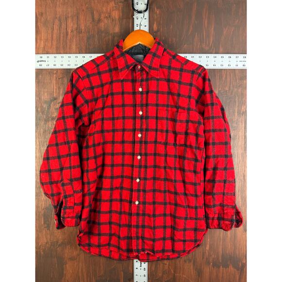 Pendleton Flannel Lodge Outdoors Cabin Shirt 100% Pure Vintage Wool Mens LArge‎ - Picture 1 of 4